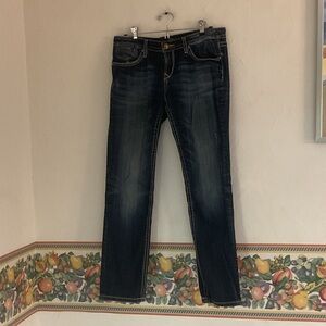 ReRock for Express Skinny Low Rise Jeans, Size 10S, Dark Blue Denim